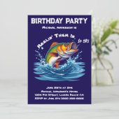 誕生日パーティーのフィッシュ 招待状 (スタンド正面)