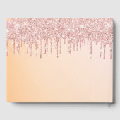 誕生日パーティーのフラワーズ ジオメトリック グリッター ローズ ゲストブック (裏面)