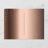 誕生日パーティーのブロンズの黒日付を保存 ポストカード (裏面)