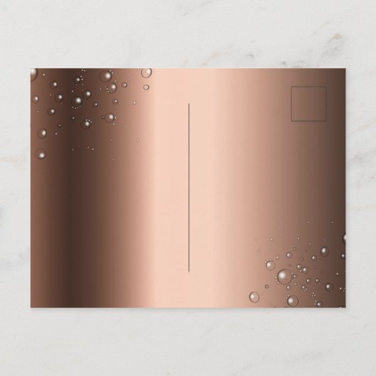 誕生日パーティーのブロンズの黒日付を保存 ポストカード (裏面)