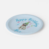 誕生日パーティーのプードル ペーパープレート (アングル)