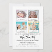 誕生日パーティーのマイルストーン写真 招待状 (裏面)