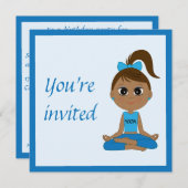 誕生日パーティーのヨガへの招待パーティー 招待状 (正面/裏面)