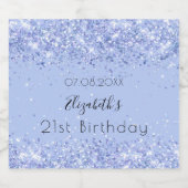 誕生日パーティーのライトブルー名 スパークリングワインラベル (シングルラベル)