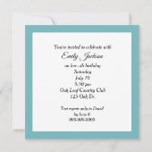 誕生日パーティーのレトロな女性が携帯電話でテキストを送信 招待状 (裏面)