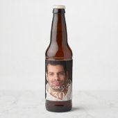 誕生日パーティーの乾杯の写真 ビールラベル (正面)