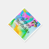 誕生日パーティーの人々の風船 スタンダードカクテルナプキン (角)