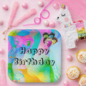 誕生日パーティーの人々の風船 ペーパープレート (パーティー)
