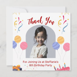 誕生日パーティーの個人設定カードに感謝 サンキューカード