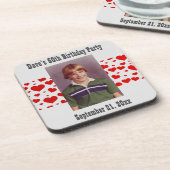 誕生日パーティーの写真のお気に入り コースター (左側)