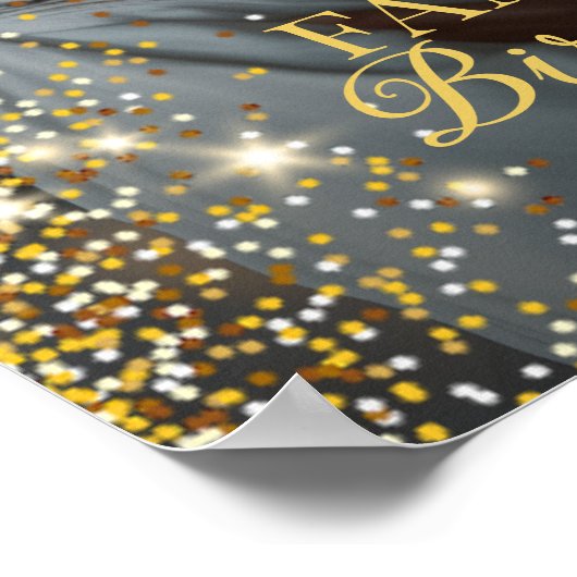 誕生日パーティーの写真のウェルカムサイン ポスター (角)