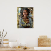 誕生日パーティーの写真のウェルカムサイン ポスター (キッチン)