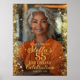 誕生日パーティーの写真のウェルカムサイン ポスター