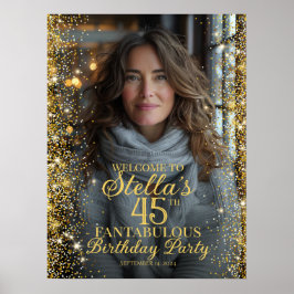 誕生日パーティーの写真のウェルカムサイン ポスター