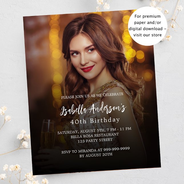 誕生日パーティーの写真の予算の招待 (クリエイターアップロード済み)