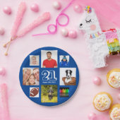 誕生日パーティーの写真コラージュ少年たち青 ペーパープレート (パーティー)