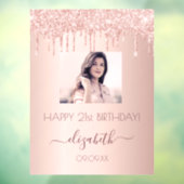 誕生日パーティーの写真バラ金ゴールドピンクのドリップスウェルカム ウィンドウサイン (シート3)