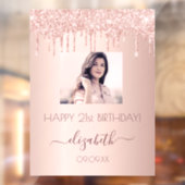 誕生日パーティーの写真バラ金ゴールドピンクのドリップスウェルカム ウィンドウサイン (シート2)