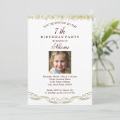 誕生日パーティーの写真付き招待状 招待状 (スタンド正面)