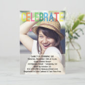 誕生日パーティーの写真招待状 招待状 (スタンド正面)