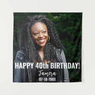 誕生日パーティーの写真40thまたはその他の誕生日 タペストリー