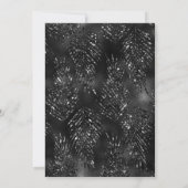 誕生日パーティーの写真 ゴールドの音符 招待状 (裏面)