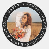 誕生日パーティーの写真 ラウンドシール (正面)