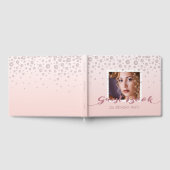誕生日パーティーの写真 ローズゴールド ダイヤモンド ピンク グラム ゲストブック (全面)