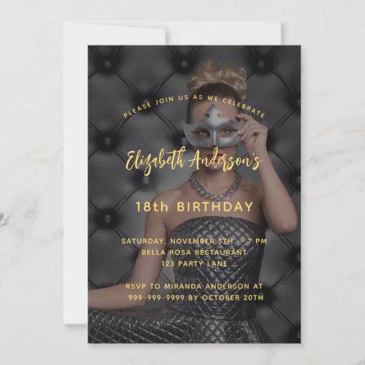 誕生日パーティーの写真 招待状 (正面)