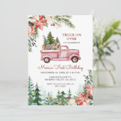 誕生日パーティーの冬のクリスマス·トラックが終わる 招待状 (スタンド正面)