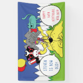 誕生日パーティーの動物のパーソナライズ 横断幕 (縦)