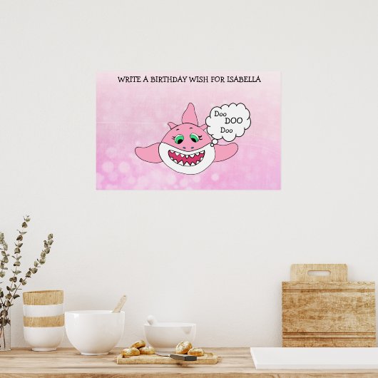 誕生日パーティーの友だちと家族このポスターに署名 ポスター (キッチン)