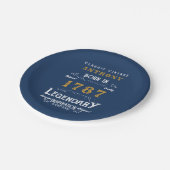 誕生日パーティーの名前と年の追加紙プレート ペーパープレート (アングル)