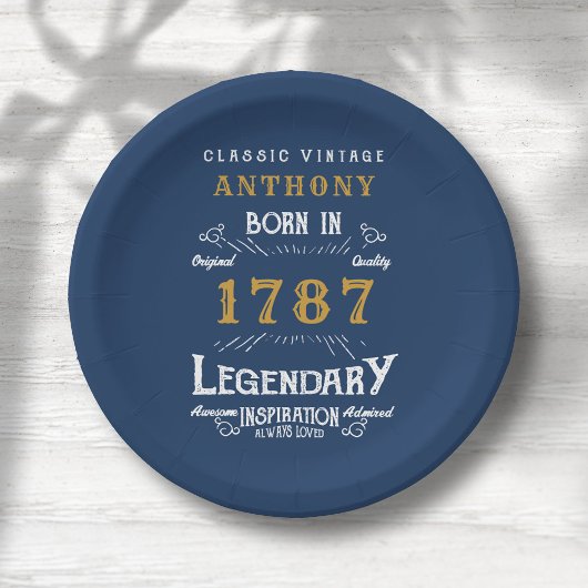 誕生日パーティーの名前と年の追加紙プレート ペーパープレート