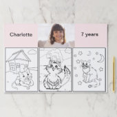 誕生日パーティーの女の子の猫のカラープレイスマット ペーパーパッド (インサイチュ)