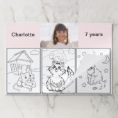 誕生日パーティーの女の子の猫のカラープレイスマット ペーパーパッド (折り畳み)