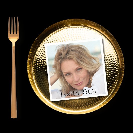 誕生日パーティーの女性の写真こんにちは50 スタンダードカクテルナプキン