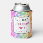 誕生日パーティーの好意モダンタイポグラフィ《写真》ぼけ味 缶クーラー (缶裏面)