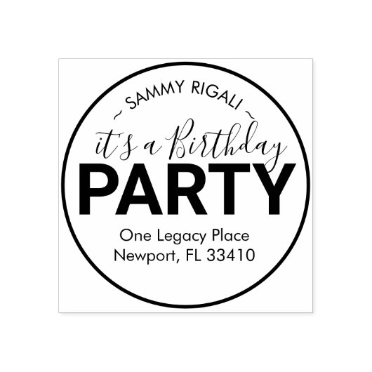 誕生日パーティーの差出人住所 ラバースタンプ (インプリント)