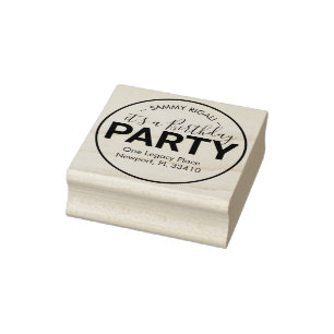 誕生日パーティーの差出人住所 ラバースタンプ