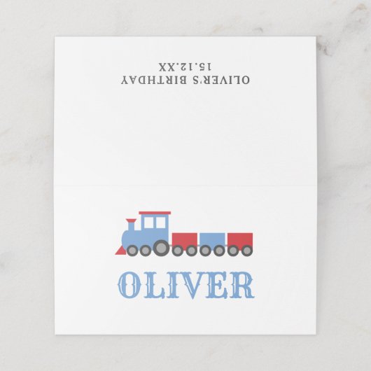 誕生日パーティーの座席表のトレーニング プレイスカード (外部開封)