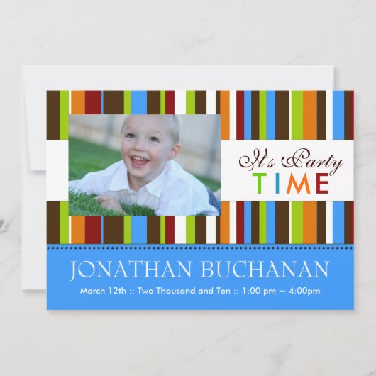 誕生日パーティーの招子供へ待 招待状 (正面)