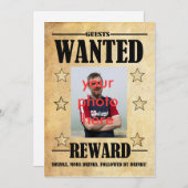 誕生日パーティーの招待がフォトカードを欲しがる 招待状 (正面/裏面)