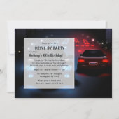 誕生日パーティーの招待で夜のドライブ 招待状 (正面)