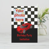 誕生日パーティーの招待と車の追加写真 招待状 (スタンド正面)