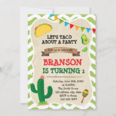 誕生日パーティーの招待についてのタコス 招待状 (正面)
