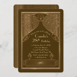 誕生日パーティーの招待の女素晴らし性，ギャツビー，ブラウン 招待状