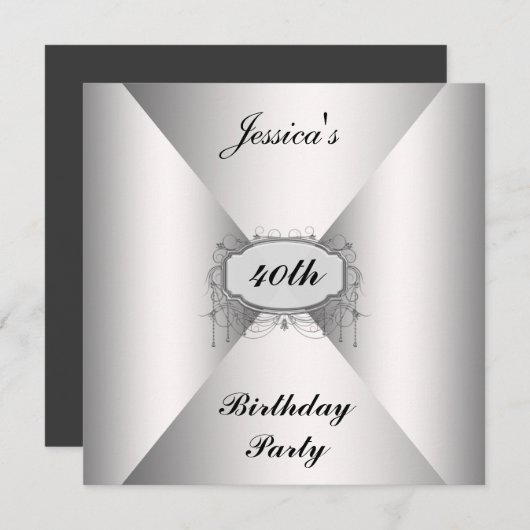 誕生日パーティーの招待の白い封筒 招待状 (正面/裏面)