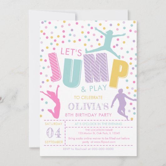 誕生日パーティーの招待をジャンプ 招待状 (正面)