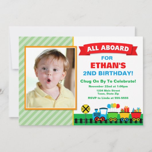 誕生日パーティーの招待を全員乗船 招待状 (正面)